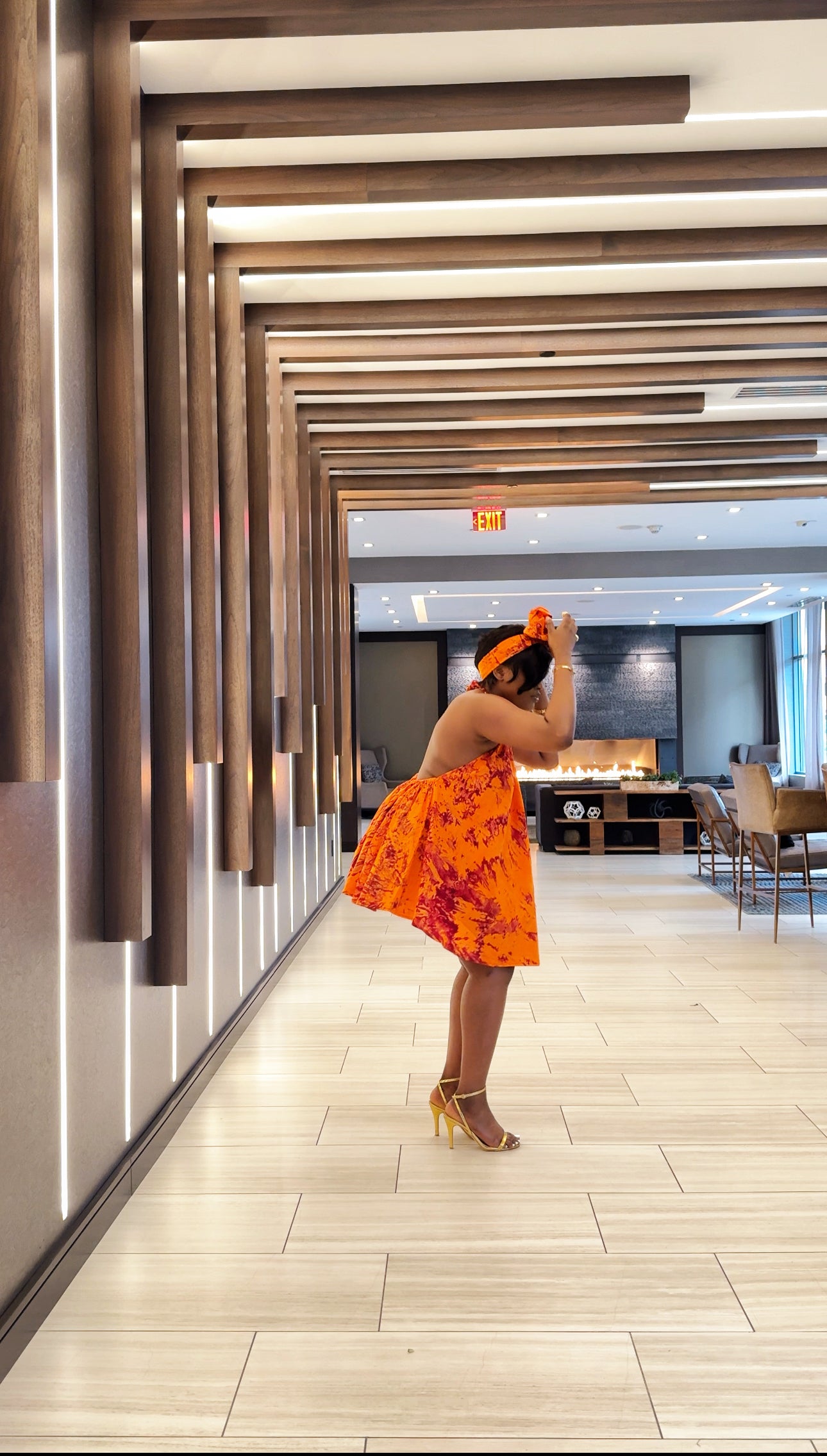 NAA DEI(ADIRE Backless dress)